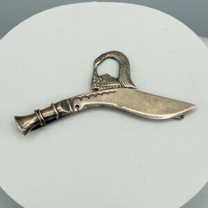 Vintage Sterling Silver Tie Bar Clip Patina 2 inches